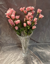 Lot of 10 Artificial Pink Mini Rose Spray Stems Faux Silk Wedding Floral Decor