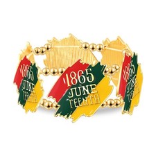 African Bracelet for Black Women 1865 Juneteenth Bracelets Africa Flag Beaded St
