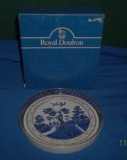 Royal Doulton Booths Real Old Willow Round Tray (Tea Tile?)5 3/8" in Org Box