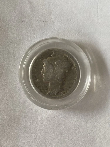 1918 Mercury Dime Circulated Silver 10C Coin Business Strike Uncertified