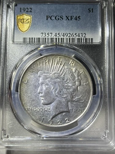 1922  Peace Dollar Philadelphia Min   $1 PCGS Certified XF45