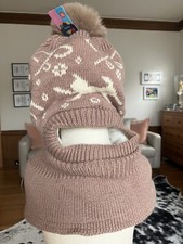 Kids Unisex Boy Girl Knit Fleece Winter Warm Balaclava Beanie 1 Piece Hat Scarf