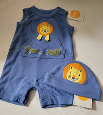 Gymboree Brand New Baby 0-3 Month Lion Hat Summer Romper Outfit NWT