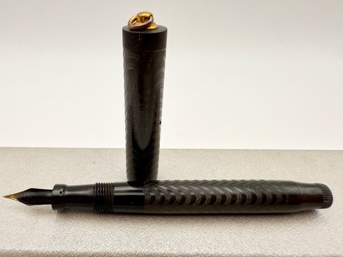 PARKER JACK KNIFE SAFETY 20 1/2 BCHR RT FOUNTAIN PEN EXCELLENT F 14K MONSTER FLE - Picture 7 of 15