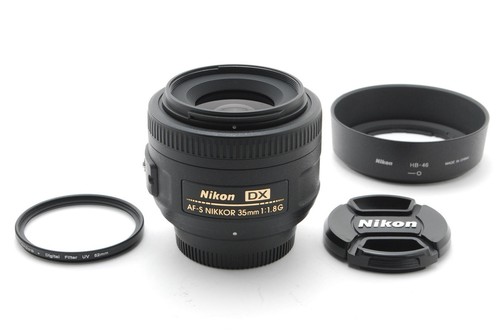 Nikon AF-S Nikkor 35mm f/1.8 G DX Wide Angle Lens w/Caps Filter Hood From JAPAN