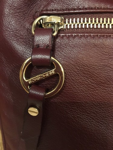 Borbonese pochette borsa in pelle bordeaux - Foto 3 di 8