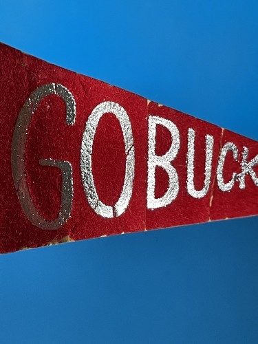 Vintage Ohio State Buckeyes decorazione natalizia OSU Go Bucks Babbo Natale mini bandiera - Foto 12 di 14