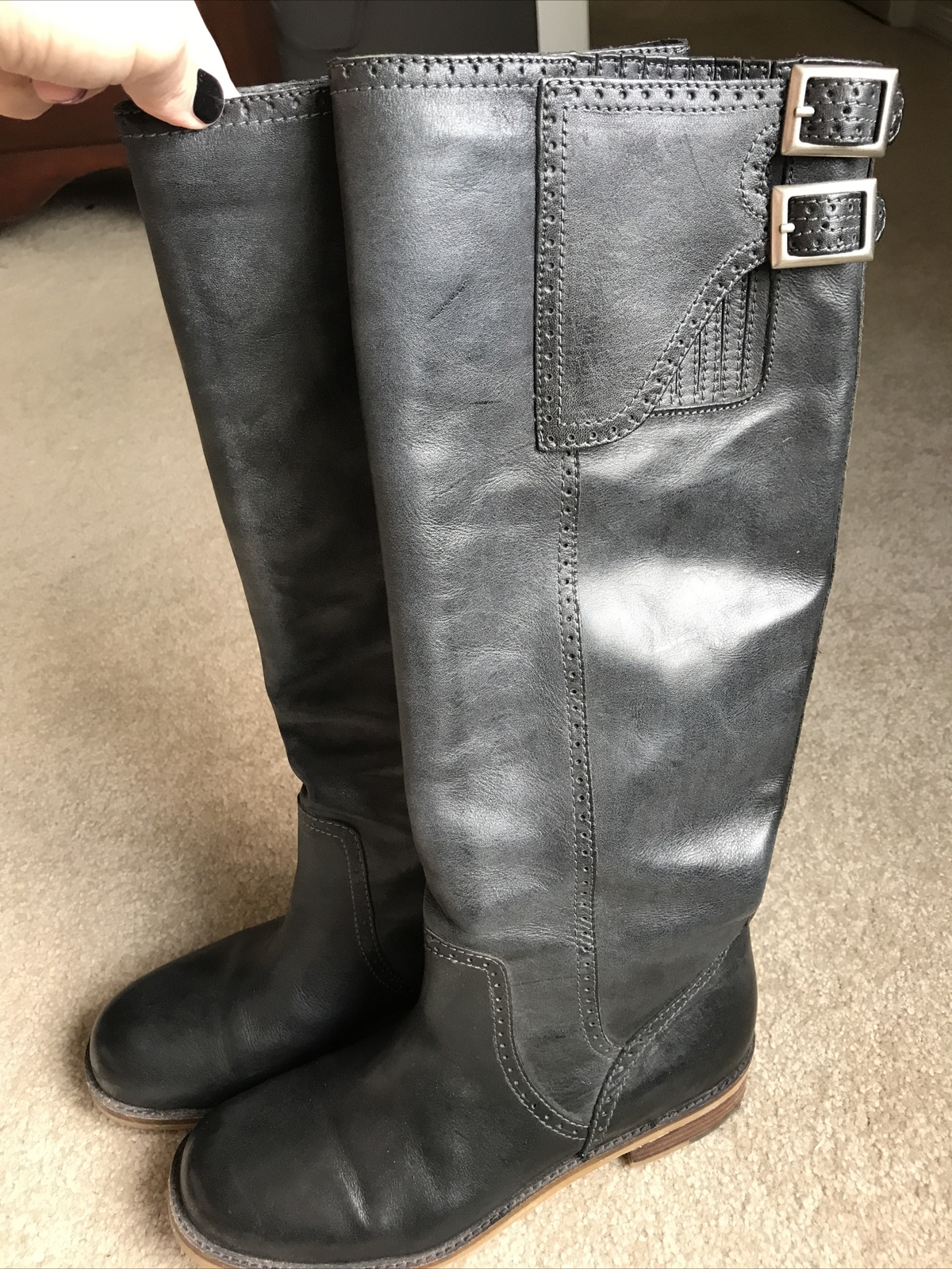womens black riding boots eBay