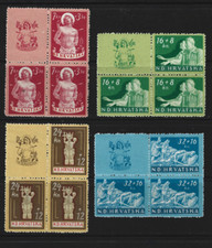 Croatia 1944 Mi. # 154Zf - 157Zf block Mint Never Hinged