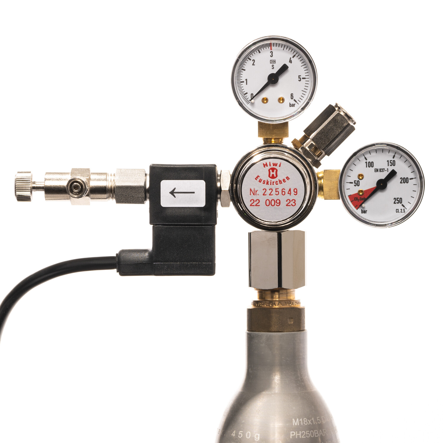 HIWI Riduttore di pressione CO2 per acquari per cilindro SodaStream o simili | Elettrovalvola