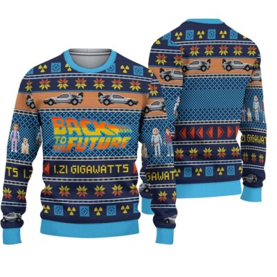 Back Future 80s Movie Ugly Christmas Sweater For Men S-5XL, Christmas Sweater