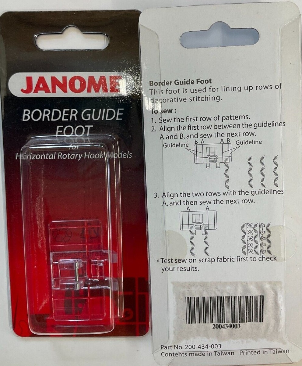 JANOME BORDER GUIDE FOOT FOR HORIZONTAL ROTARY HOOK MODELS | eBay
