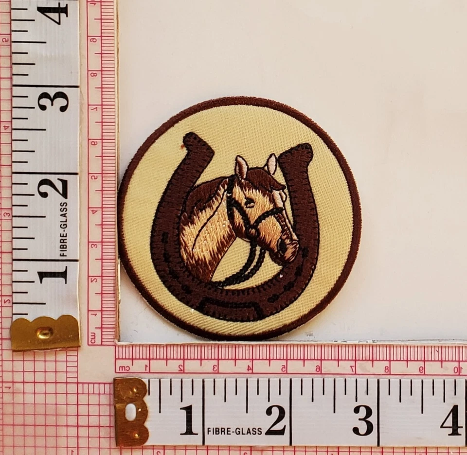 Cowboy Cowgirl Rider Horseshoe Equestrian Jacket Patch Crest Iron On Lot Of 2 - Image 2 of 2