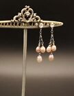 Freshwater Pearl Stud Dangle Earrings Genuine Light Pink Multi Dangle 6mm