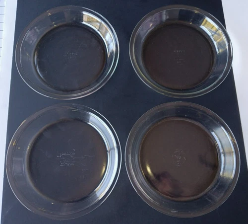 Set of 4 Vintage Pyrex Corning #209 Glass Pie Plate Baking Dish Pan - 9 inch
