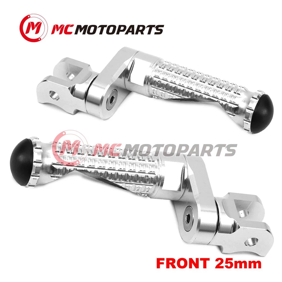 For Triumph Speedmaster Carbs 02-07 MPRO 25mm Extended SILVER Front Foot Pegs Foto 2 de 4