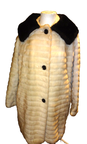 Handmade Faux Fur Cream Mix Coat, Jacket - Small Size 10/12 - Picture 5 of 12