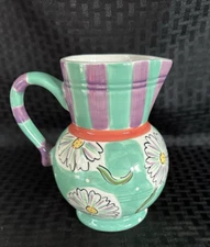 Vtg Pitcher, The Essex Collection Flora Dora by Heather Outlaw Made in Thailand