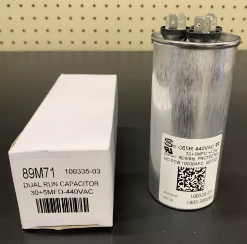 LENNOX/DUCANE/ARMSTRONG 30/5MFD 440V DUAL RUN CAPACITOR 100335-03 89M71