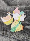 Spring Ornament Farm Animals Wood Miniature Hanging Country Holiday Decor Set 5