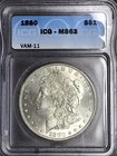 1880 P MS63 VAM 11 Doubled 880, 8/7 Hot 50 Nice Strike and Luster Morgan Silver