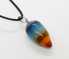 7 Chakra Necklace Pendant Healing Stone Crystal Chakra Reiki Quartz Tigers Eye