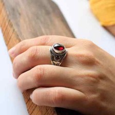 Red Garnet Gemstone 925 Sterling Silver Valentine's Day Gifts Ring Jewelry