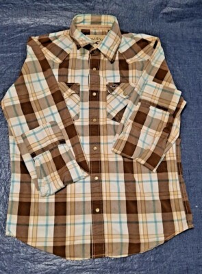Hollister California Western Long Sleeve Snap up Men's Size Shirt L Multicolor 
