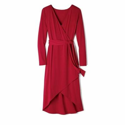 hem polyester dress Ladies Red Sexy Polyester Spandex Dress with Tulip Hem - Size XL - Brand  New