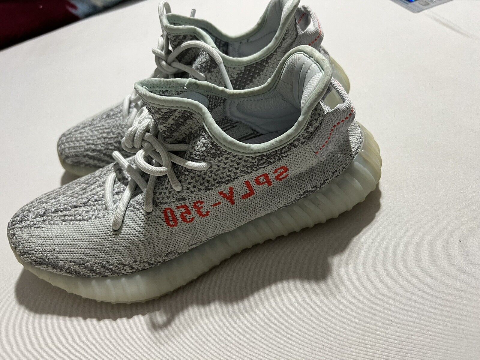 Size 8- adidas Yeezy Boost 350 V2 Blue Tint/Gray/High Risk Red 