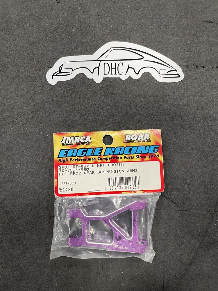 Eagle Racing Vintage RC Car Part # 1265-070 Purple Alum Rear Susp. Arms HPI Pro2