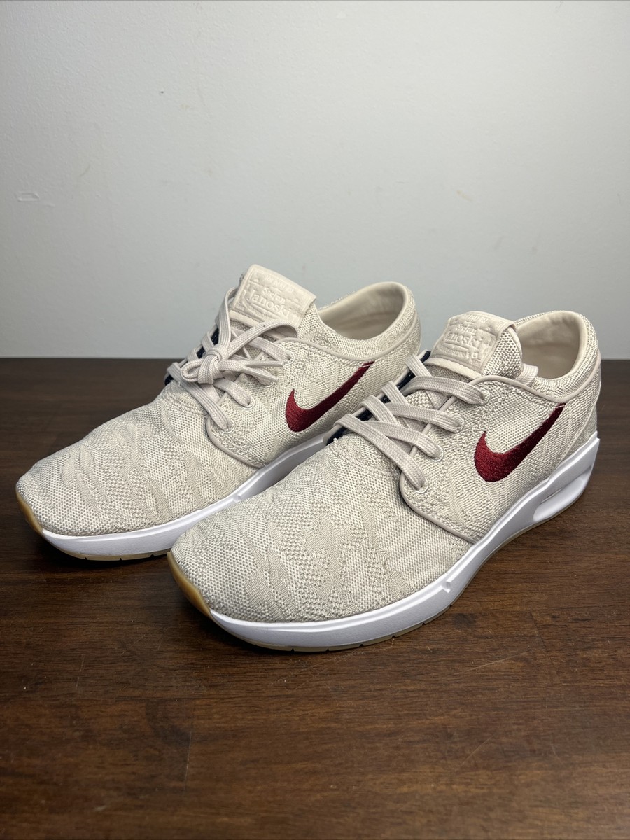 nike sb janoski air max 2 desert sand & obsidian red skate shoes