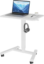 25.6" X 17.7" Mobile Standing Desk, Gas Spring Mobile Stand up Desk, Portable Po