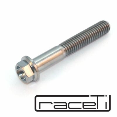 M6 40mm Titanium Sechskant-Flanschschraube Ti Grade 5 CNC Leicht Silber 40 x 1.0
