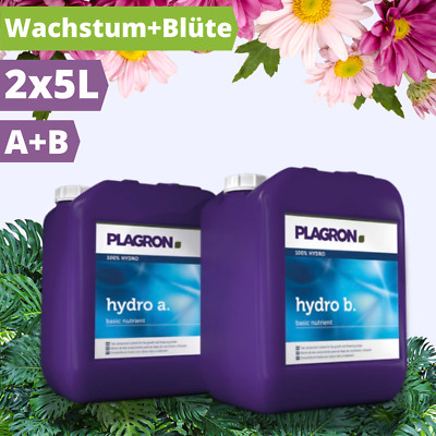 Plagron Hydro A+B 2x5L Dünger Basisdünger Nährstoffe Wachstum Blüte Growbox