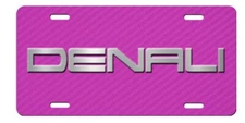 Pink GMC Denali inspired Simulated Carbon Fiber Aluminum License Plate New X