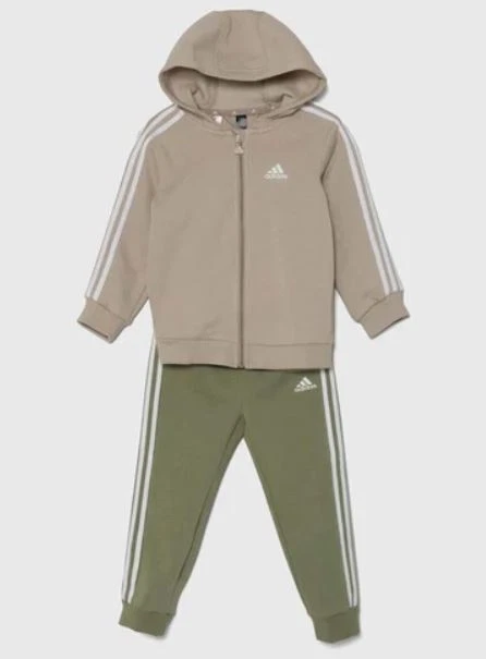Tuta Baby Adidas I 3S FZ IZ4992 Beige Verde - Immagine 2 di 4