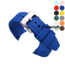 18mm 19mm 20mm 21mm 22mm Silicone Curved End Bracelet Rubber Watch Band Strap