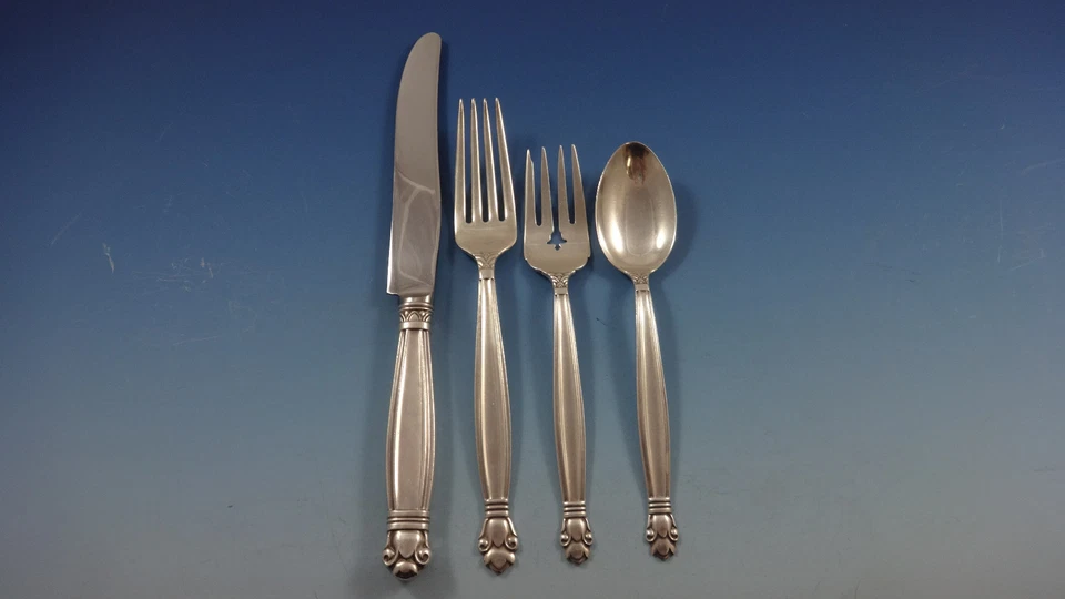 Juego de 8 cubiertos de plata esterlina Copenhagen by Manchester 41 piezas Foto 2 de 4