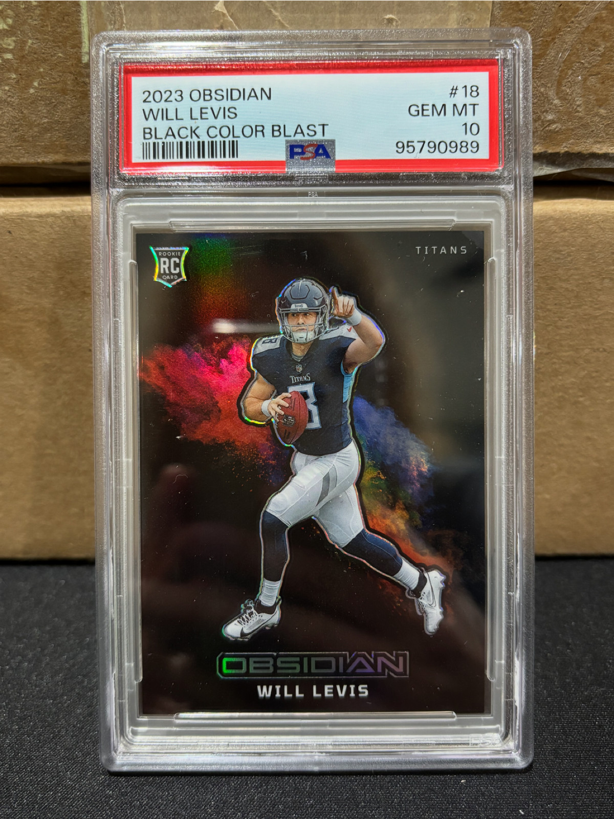 2023 Panini Obsidian Will Levis Black Color Blast #18 RC Rookie PSA 10