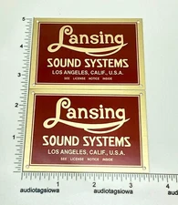Lansing Sound Systems Red & Gold Badge Logo Custom Made Aluminum PAIR