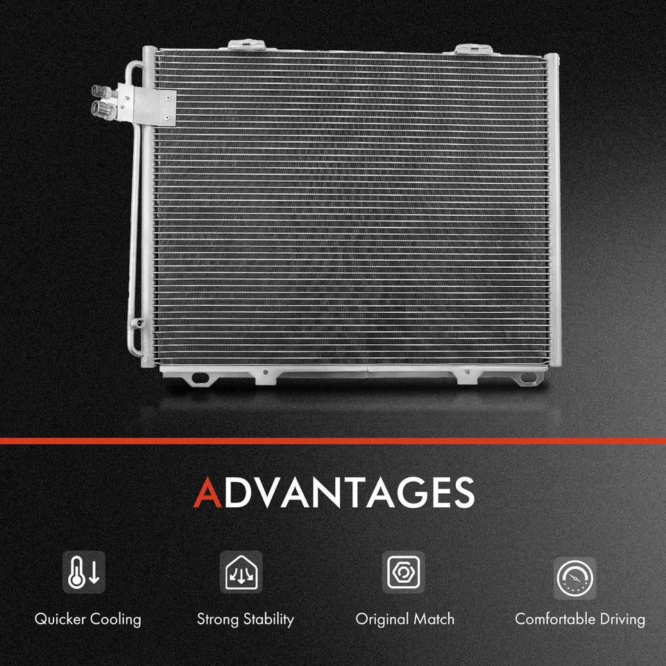 Aluminum Radiator & AC Condenser Cooling Kit for Mercedes-Benz E320 1996-1997 - Image 3 of 4