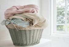 Wickerfield Wicker Log Basket Pu Handles Baby Kids Toys Storage Laundry basket