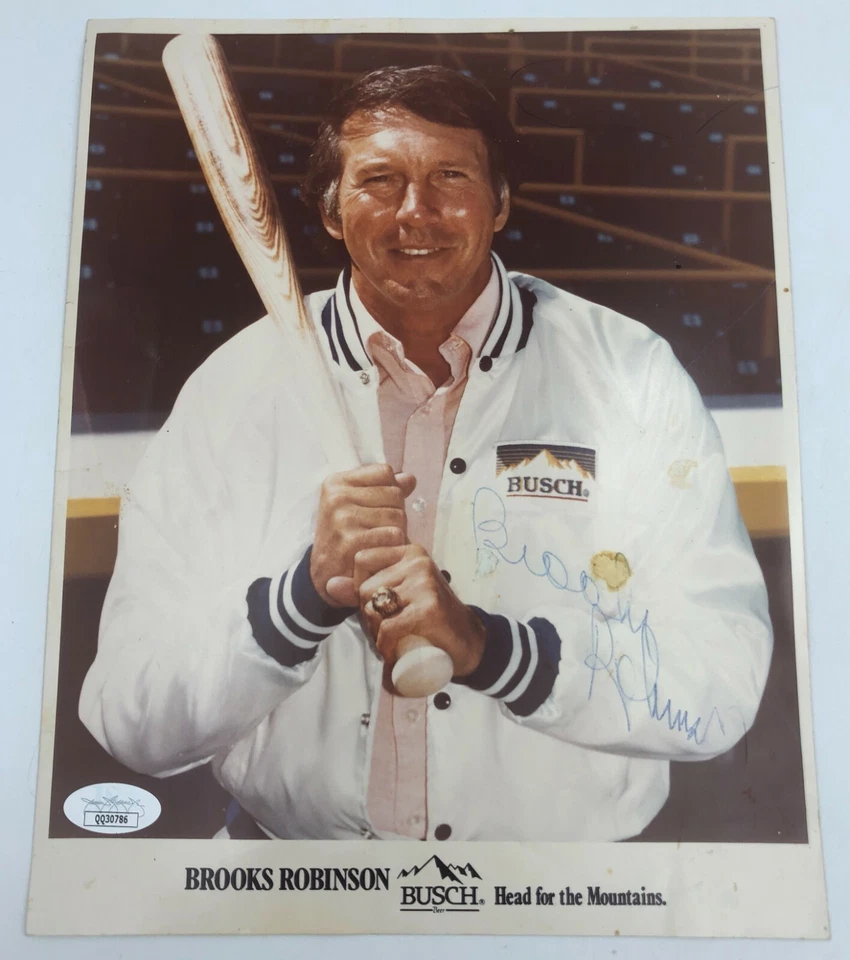 Brooks Robinson Busch Beer Autograph Signature JSA Authentic 8"x10" Photo - Image 2 of 3