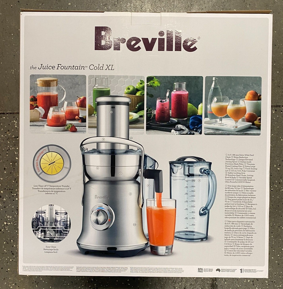 NEW Breville BJE830BSS the Juice Fountain Cold XL Blender Juicer