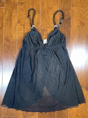 Vintage Intimissimi Mesh Slip Dress Lingerie Hearts Pink Bows Large