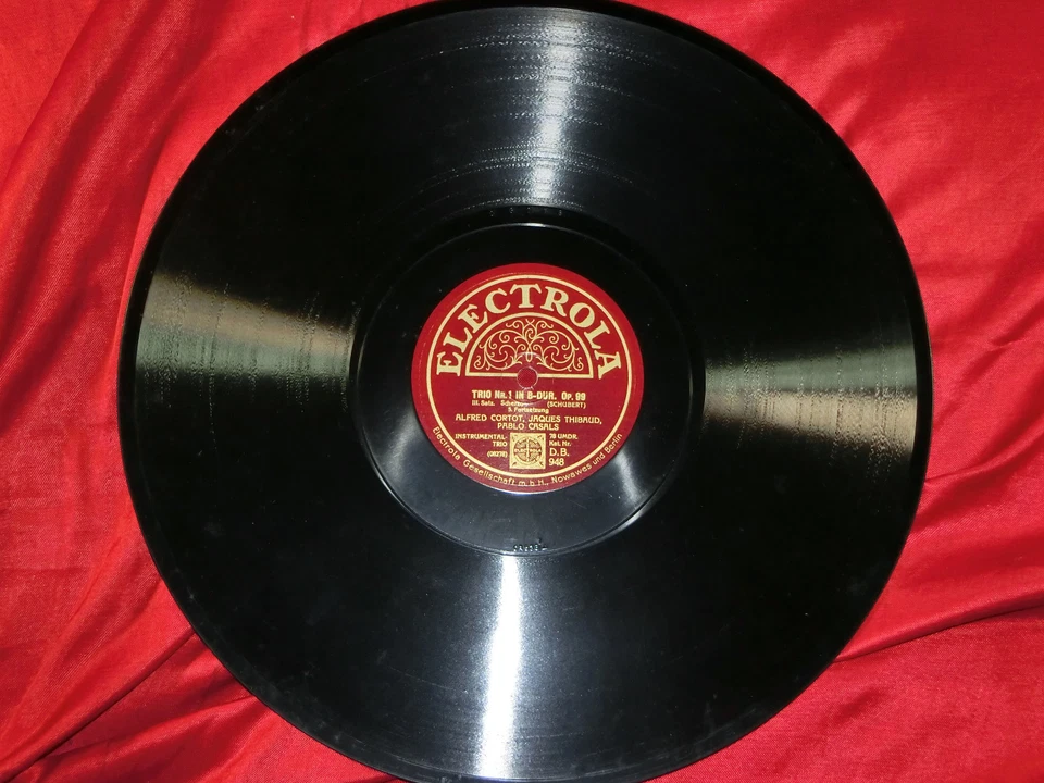 78rpm SCHUBERT TRIO IN B-DUR CORTOT CASALS THIBAUD ELECTROLA 4 Schellackplatten - Bild 4 von 4