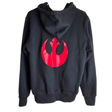 Star Wars Rogue One Rebel Movie Promo Black Zip Up Hoodie Size M