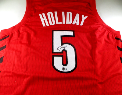 #ad #ad Jrue Holiday Autographed Portland Trail Blazers Custom Basketball Jersey BAS $49.50