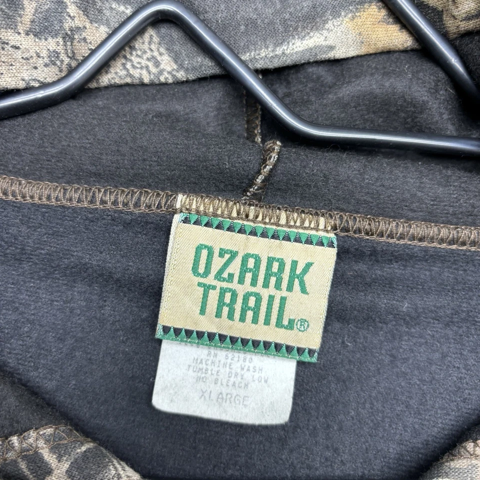 Vintage Ozark Trail Sweatshirt Mens XL Camo Lightweight Zip Up Hoodie 90's E53 - Image 4 of 4